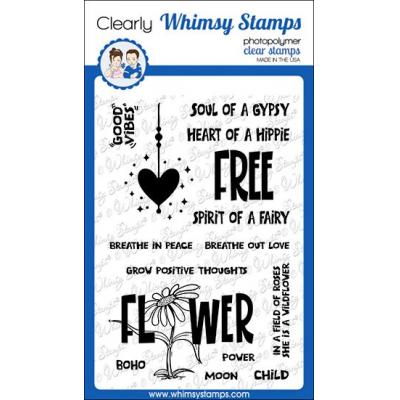 Whimsy Stamps Deb Davis Clear Stamps - Boho Sentiments